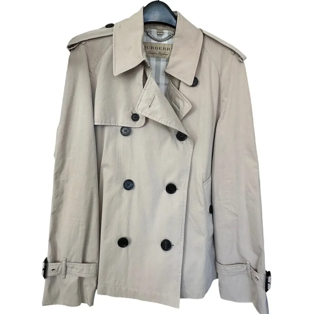 Burberry Men's Westbridge Short Trench Coat Cotton Gabardine (Size M)